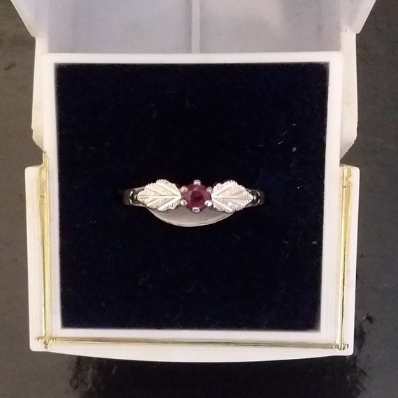 Ladies Ruby Silver Ring - image 1