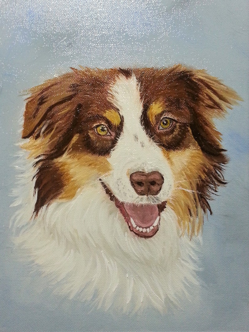 Dog Painting Pet Portrait Pet Memorial Painting Dog Etsy