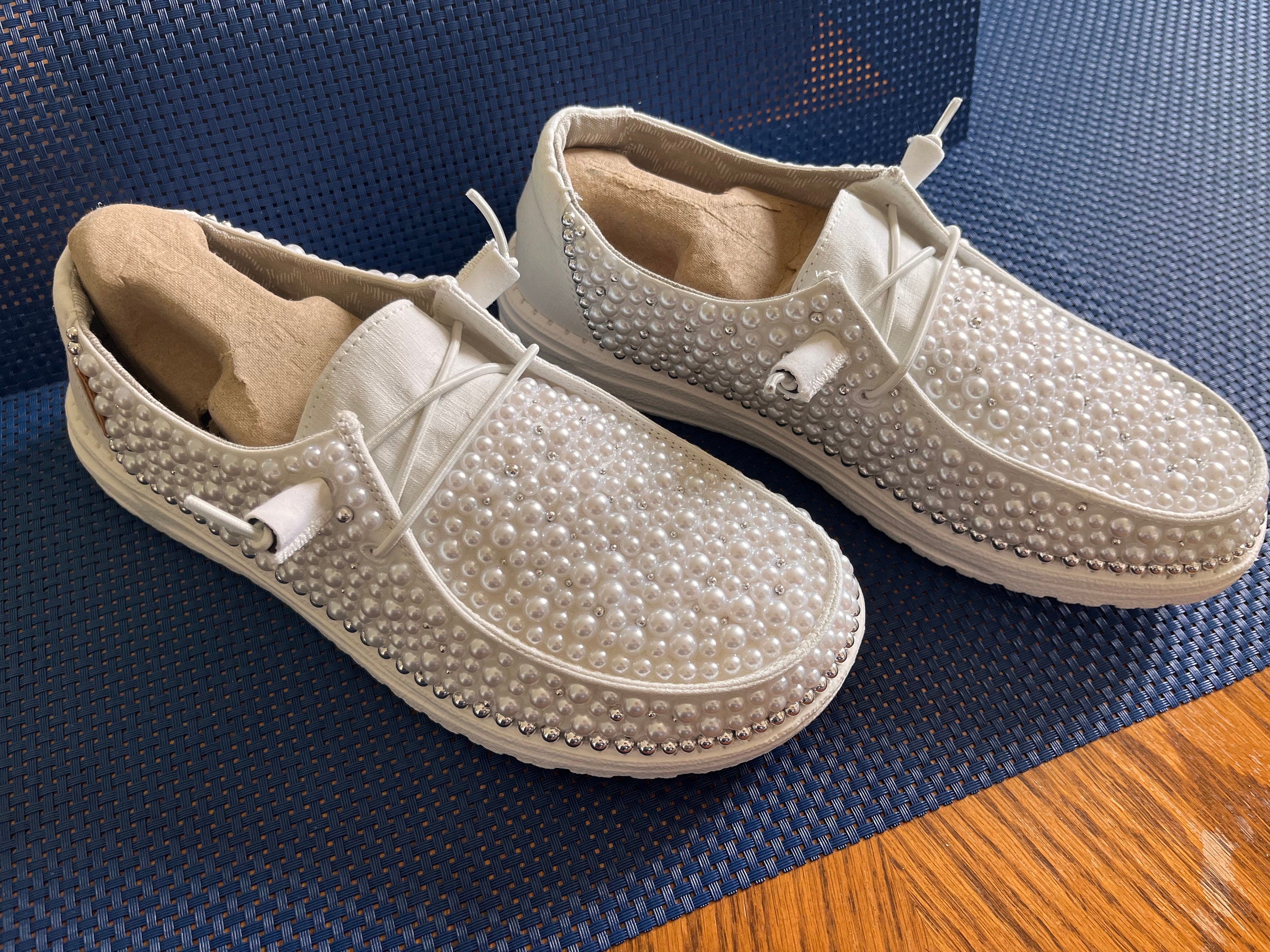 Wedding Pearl Hey Dudes Women Shoes - Etsy