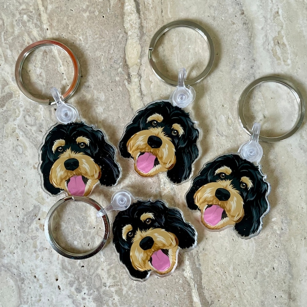 Bernedoodle Keychain Etsy