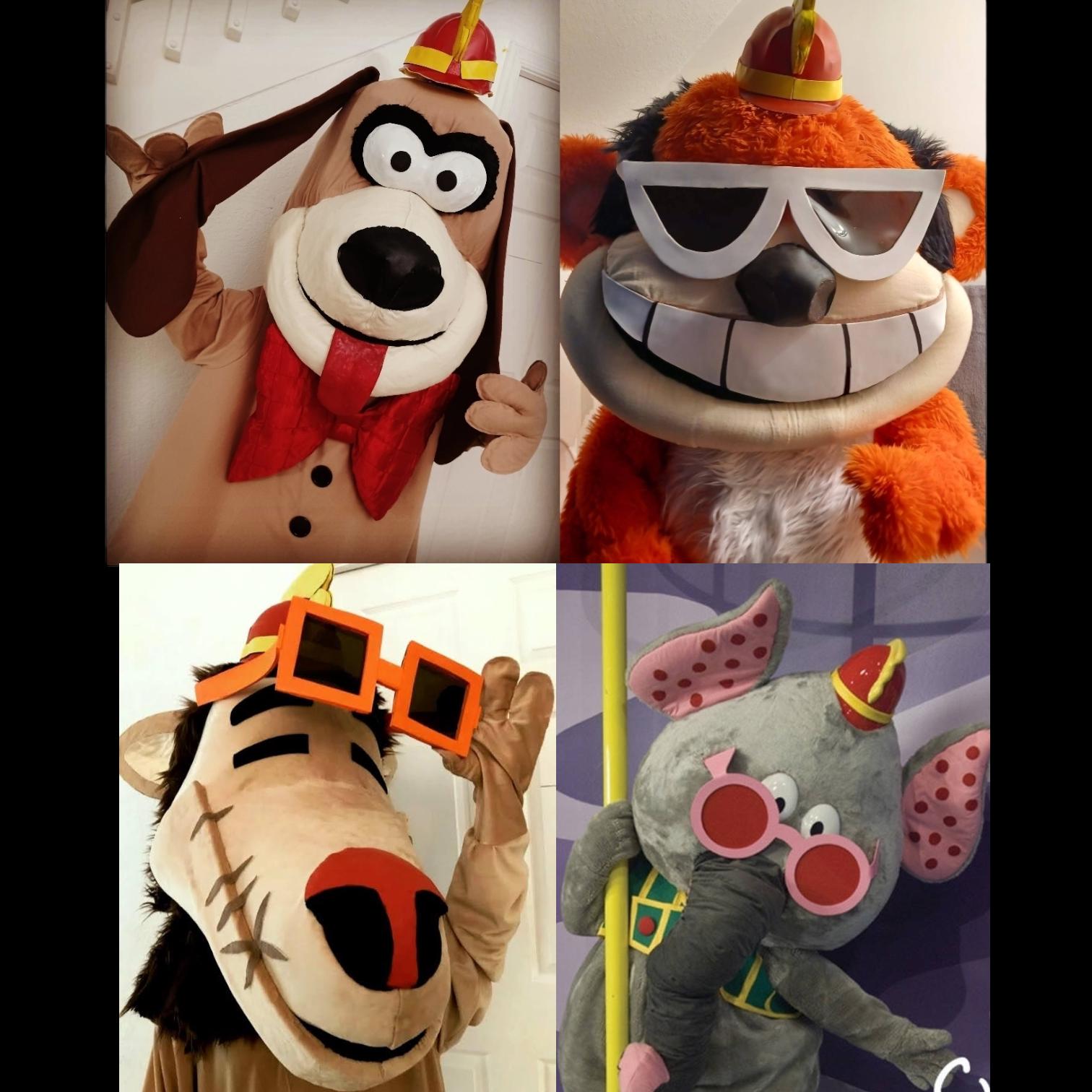 Banana Splits Mascot Costume: Fleegle, Drooper, Snorky, Bingo