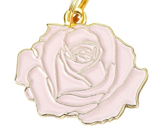 rose shaped dog tag