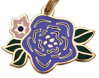Pet Id Tag • Dog Id Tag • Dog Tag for Dogs • Personalized Tags • Dog Id Tag Engraved • Unique Dog Id Tag • Flower • Wild Flower