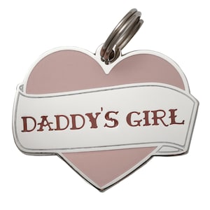 Pet Id Tag • Dog Id Tag • Dog Tag for Dogs • Personalized Tags • Dog Id Tag Engraved • Unique Dog Id Tag • Heart • Daddy&#39;s Girl