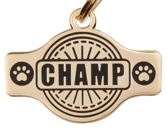 Pet Id Tag • Dog Id Tag • Dog Tag for Dogs • Personalized Tags • Dog Id Tag Engraved • Unique Dog Id Tag • Champ