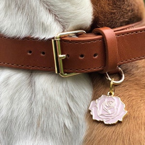 Pet Id Tag Dog Id Tag Dog Tag for Dogs Personalized Tags Dog Id Tag Engraved Unique Dog Id Tag Flower Rose image 3