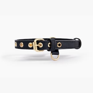 Cactus Leather Collar - Black