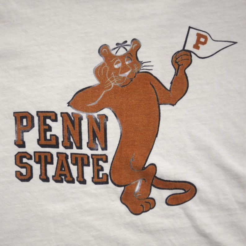 Vintage 70s Penn State tshirt 80s Nittany lion novelty Etsy