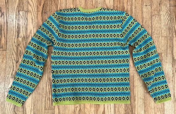 Vintage stretchy sweater, 90s medium to large v-n… - image 2
