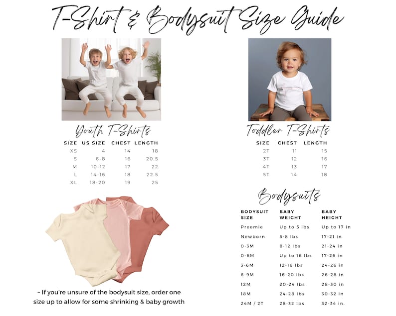 a baby's bodysuit size guide for a baby