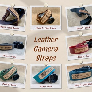 Personalized Leather Camera Strap, Custom Camera Strap, Wedding Photographer Thank you Gift, Christmas Gifts, DSLR Camera Strap, BFF Birthday Gift, Nikon Camera Strap, Canon Camera Strap, Camera Accessories, Father In Law Christmas Gift, Gift for her