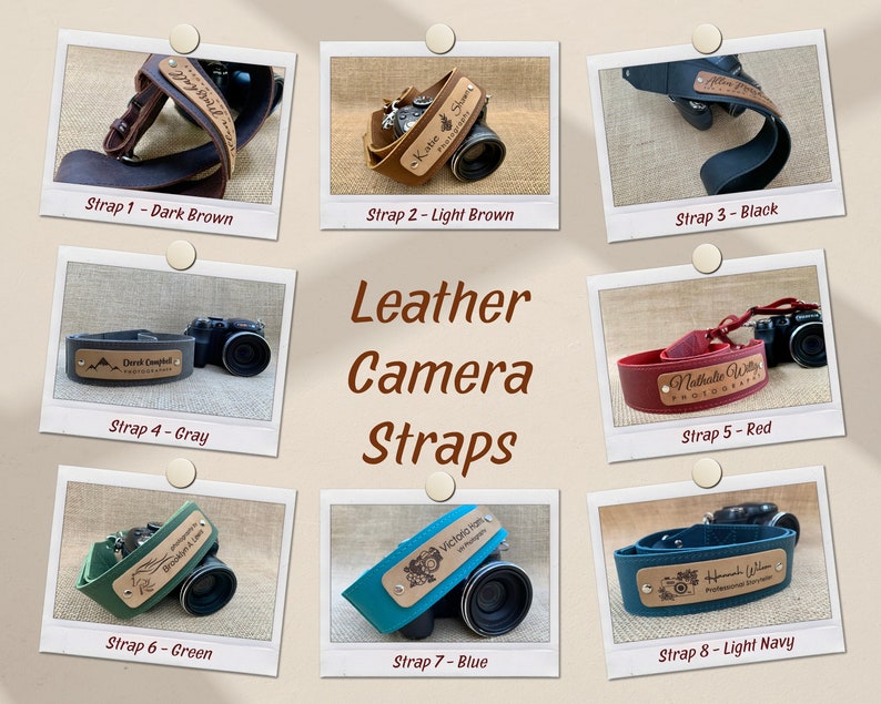 Personalized Leather Camera Strap, Custom Camera Strap, Wedding Photographer Thank you Gift, Christmas Gifts, DSLR Camera Strap, BFF Birthday Gift, Nikon Camera Strap, Canon Camera Strap, Camera Accessories, Father In Law Christmas Gift, Gift for her