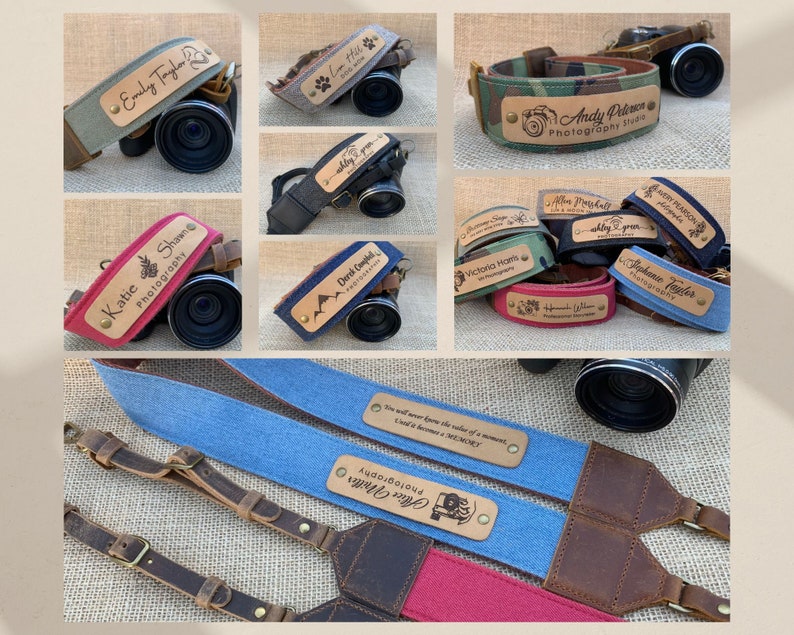 Personalized Leather Camera Strap, Custom Camera Strap, Wedding Photographer Gift, Christmas Gifts, DSLR Camera Strap, BFF Birthday Gift, Nikon Camera Strap, Canon Camera Strap, Camera Neck Strap, Father In Law Christmas Gift, Anniversary Gift