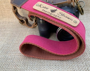 Personalized Camera Strap, Custom Camera Strap w Photography Logo, Photographer Christmas Gift