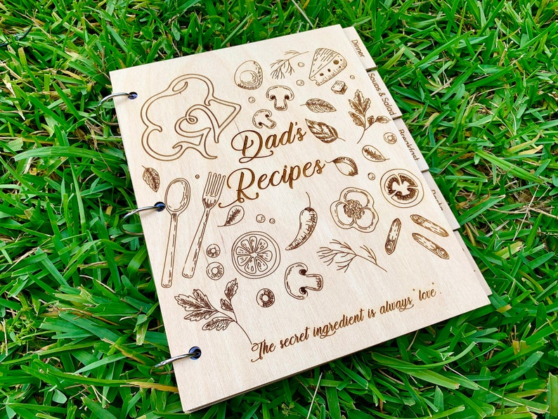 Personalized Fathers Day Gift for Dad Cookbook Recipe Book