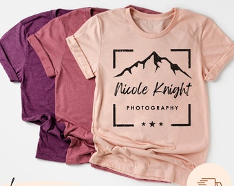 Nature Photography Logo Custom Shirt, Mountain Photographer Shirt,  Personalized Birthday Gift