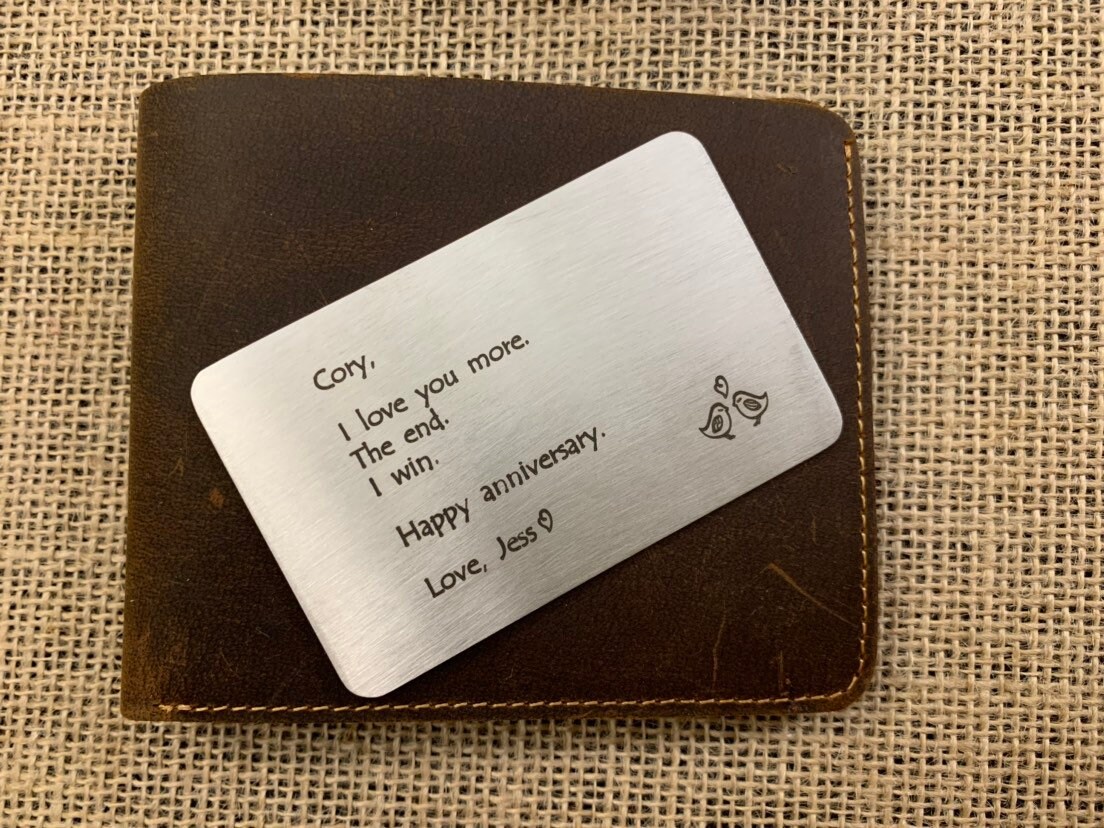 Personalized Metal Wallet Card him Valentines Day Gift Etsy