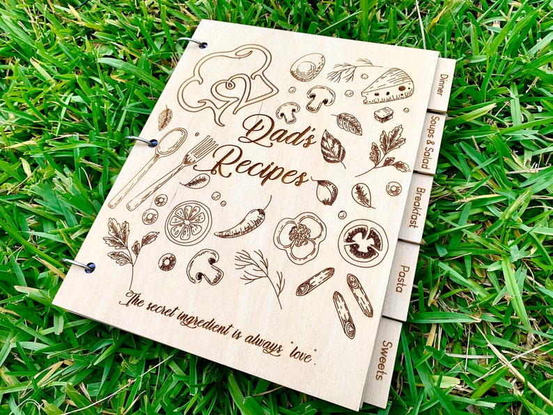 Personalized Fathers Day Gift for Dad Cookbook Recipe Book
