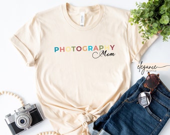 Photography Mom Shirt as Mothers Day Gift for Sports Mom, Colorful Team Photographer T-shirt