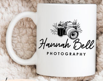 Personalized Vintage Camera Logo Photographer Mug as Gift Idea For Photographer, Custom Photography Coffee Mug as Thank You Gift