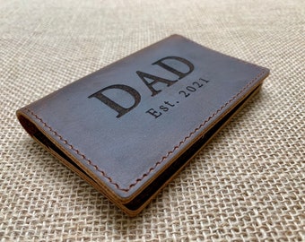 Mens Card Holder, Thin Bifold Wallet, 1st Fathers Day Gift, Minimalist Wallet