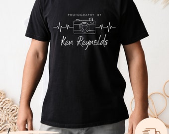 Personalized Camera Logo Photography Tshirt, Photographer Custom Apparel Birthday Gift