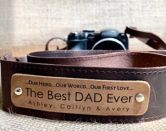 Leather Camera Strap, Personalized Fathers Day Gift Custom Camera Strap, Photographer Gift for Him