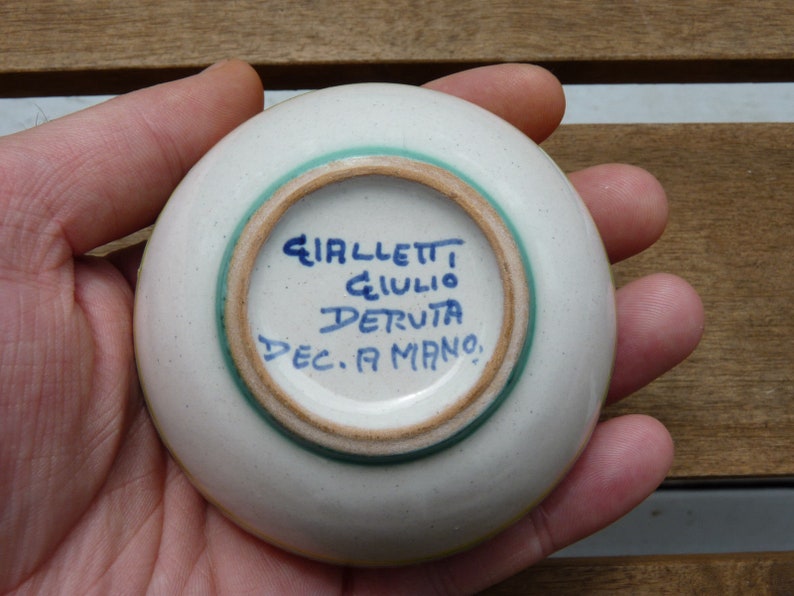 Gialletti Giulio Deruta Dec A Mano Glazed Ceramic Trinket Pod Ceramiche