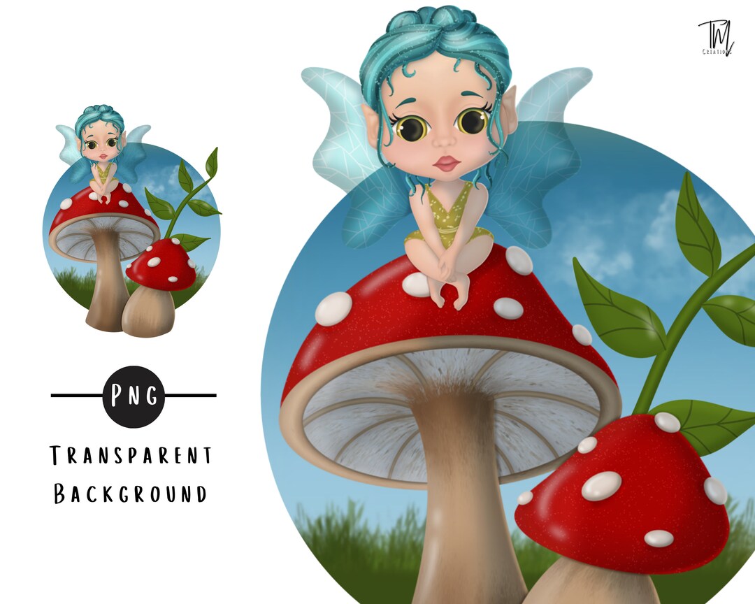 Fairy Toadstools Clipart PNG Transparent Background - Etsy