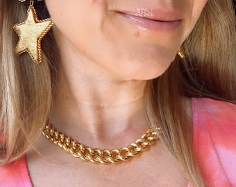 Collier Vintage En Métal Doré Studio M Due Bijoux - Occasion Bon état