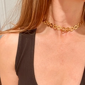 Modernist Circular Link Chain Necklace By Monet