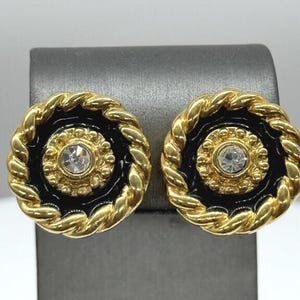 Vintage Agatha Paris Gold-Tone Crystal Earrings – Chic French Elegance