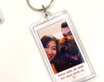 Polaroid Keychain | Custom Photo Keychain | Personalized Photo Keychain |  Custom dog photo keychain