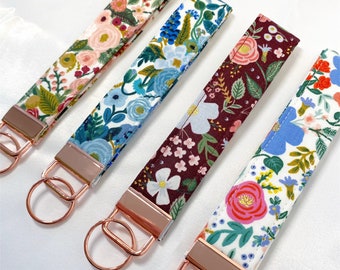 Floral Fabric Wristlet | Keychain | Key Fob | Wristlet | Rifle Paper Co | Cute Key Holder