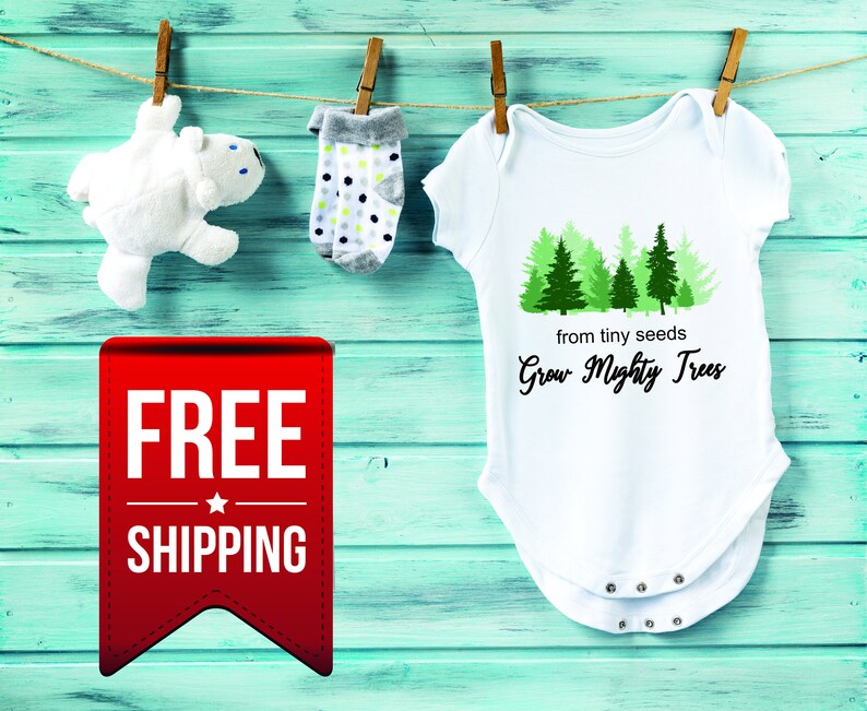 From Tiny Seeds Grow Mighty Trees Premature Gift Boho Hipster Baby Shower Gift Growing Baby Bodysuit One Piece Snap Suit Coming Home