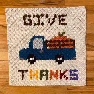Give Thanks Crochet Wall Hanging Corner to Corner Crochet Pattern
