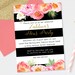 Floral Striped DIY Printable Invitation Editable Instant | Etsy