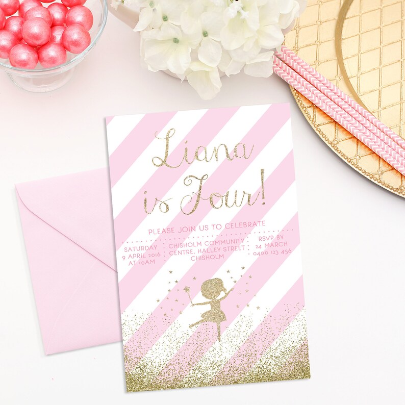 Ballerina Pink & Gold Glitter Sparkle Gold Glitter DIY Etsy