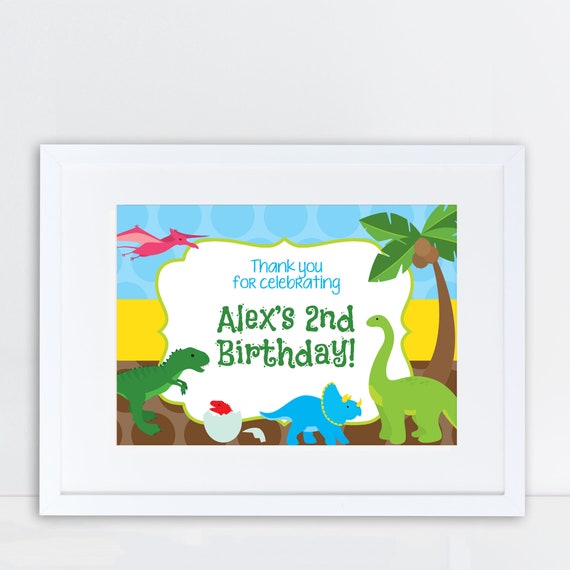 Dinosaur Birthday Party Sign Template Editable (Instant Download