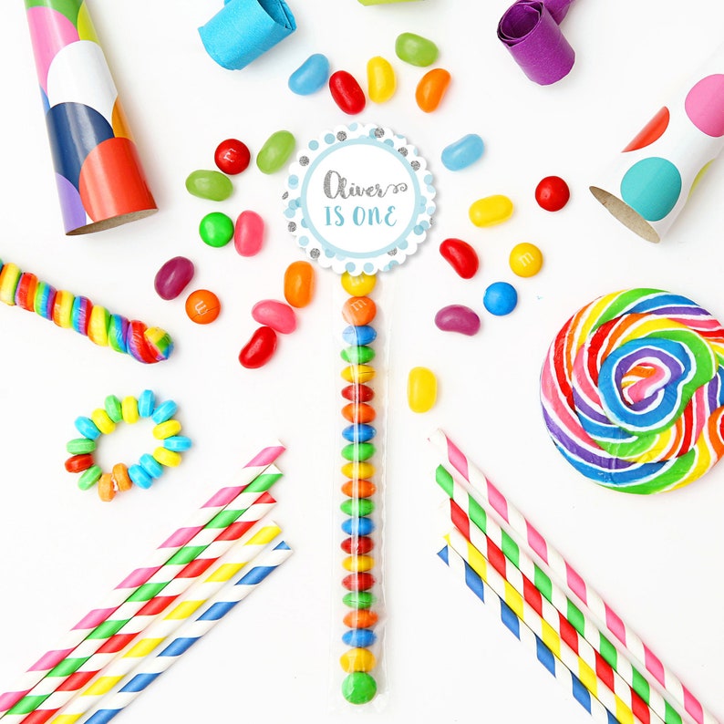 Instant Download Polka Dots Circles Printable Template Blue and Silver Confetti DIY Circle Tag Party Sticker Cupcake Toppers Editable