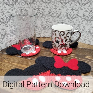 Crochet Mr. & Mrs. Mouse Coaster Pattern