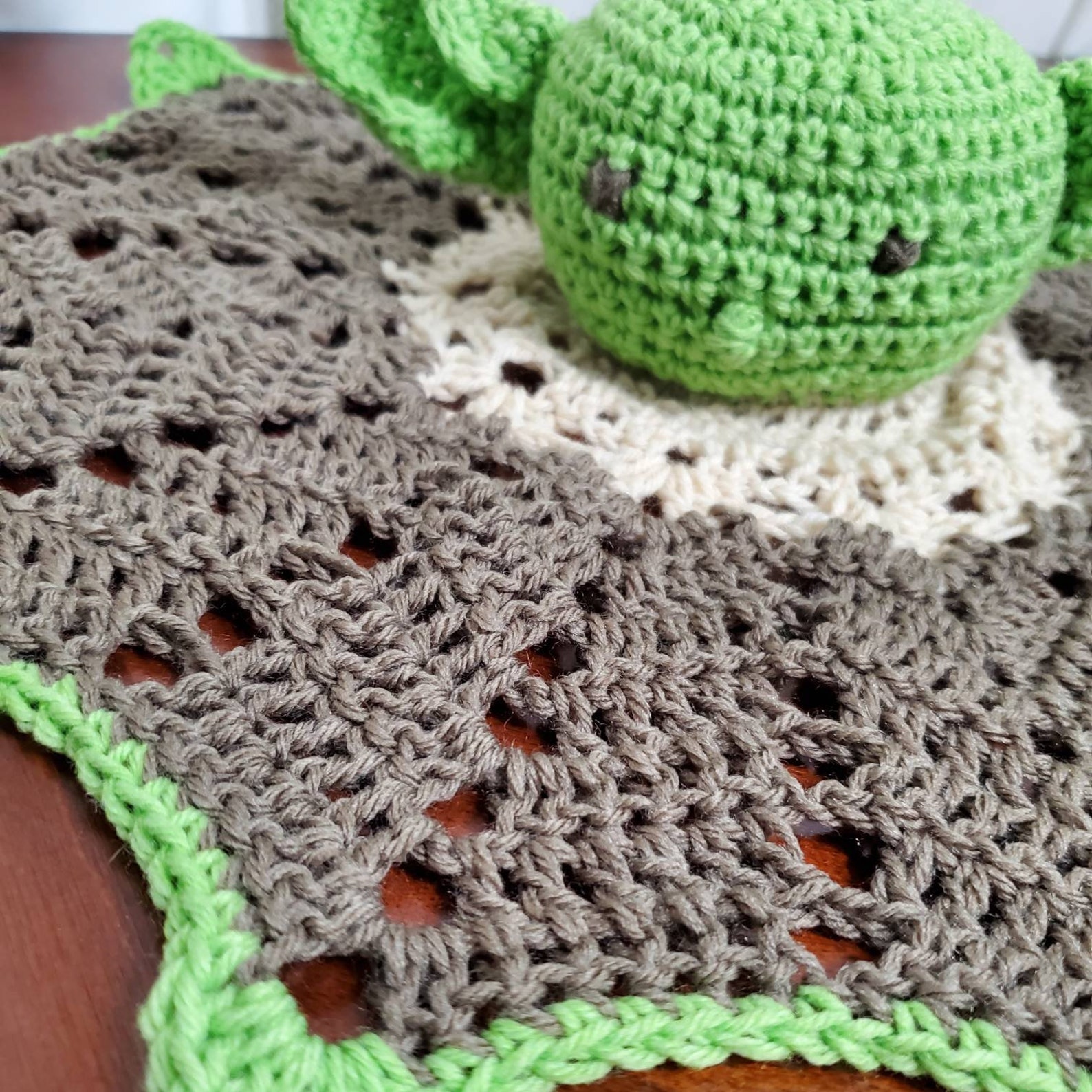 Baby Yoda Lovey Crochet Security Blanket Etsy