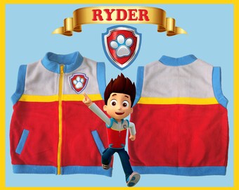 ryder paw patrol vest halloween costume ryder marshall zuma rubble rocky chase skye sizes 2t 3t 4t 5t 6t 8 youth
