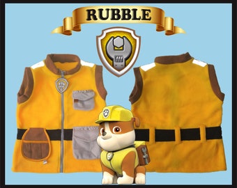 rubble paw patrol vest halloween costume ryder marshall zuma rubble rocky chase skye sizes 2t 3t 4t 5t 6t 8 youth