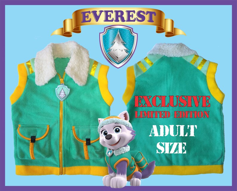 Adult Everest Paw Patrol Vest Christmas Birthday Party Gift image 0.