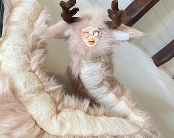Custom Long Furby (Made to order) - Plush Creature, Posable, OOAK, Faux Fur Doll, Cute Odd Toy, Plushie Gift Ideas, Aesthetic, Easter