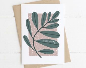 Happy Birthday Greeting Card | Botanical Birthday Card | Birthday Card for Her Birthday Card for Him | Happy Birthday Card Set