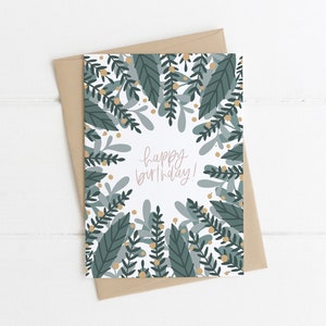 Tarjeta de felicitación de feliz cumpleaños / Tarjeta de cumpleaños botánica / Tarjeta de cumpleaños para su tarjeta de cumpleaños para él / Conjunto de tarjetas de feliz cumpleaños