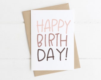 Happy Birthday Grußkarte | Rosa Geburtstagskarte für Sie | Mädchen Geburtstagskarte | Happy Birthday Karte | Blankokarte | Geburtstagskarten Set