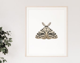 Moth Art Print | Botanical Poster | Boho Modern Neutral | Insect Art ...